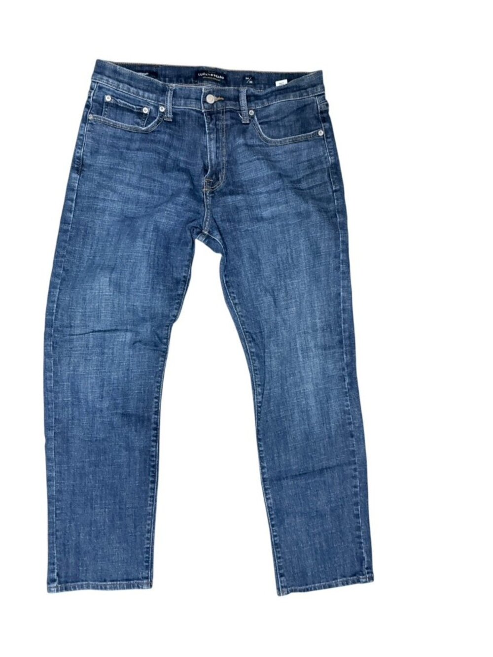 Lucky Brand 221 Straight Jeans Mens 34x30 Blue Dark Wash Stretch Denim Casual